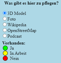 Auswahl der zu pflegenden Kategorien